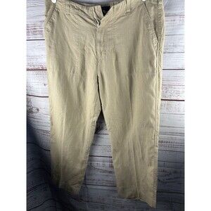 Sean John Pants Mens 38 Beige Tan Khaki Linen Straight Leg Beachy Casual Neutral